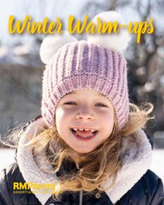Cover of Winter Warm-ups, the November 2026 special section of RM Parent Magazine